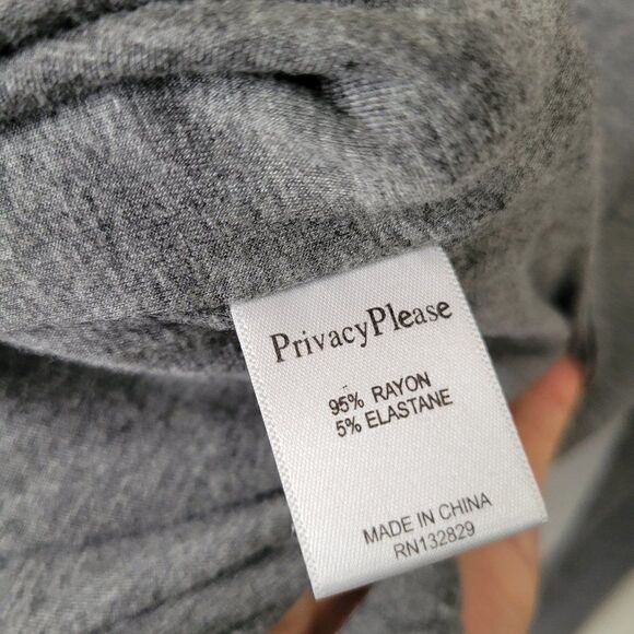 EUC PRIVACY PLEASE DEEP V NECK GREY LONGSLEEVES BODYSUIT SZ M - Picture 14 of 14